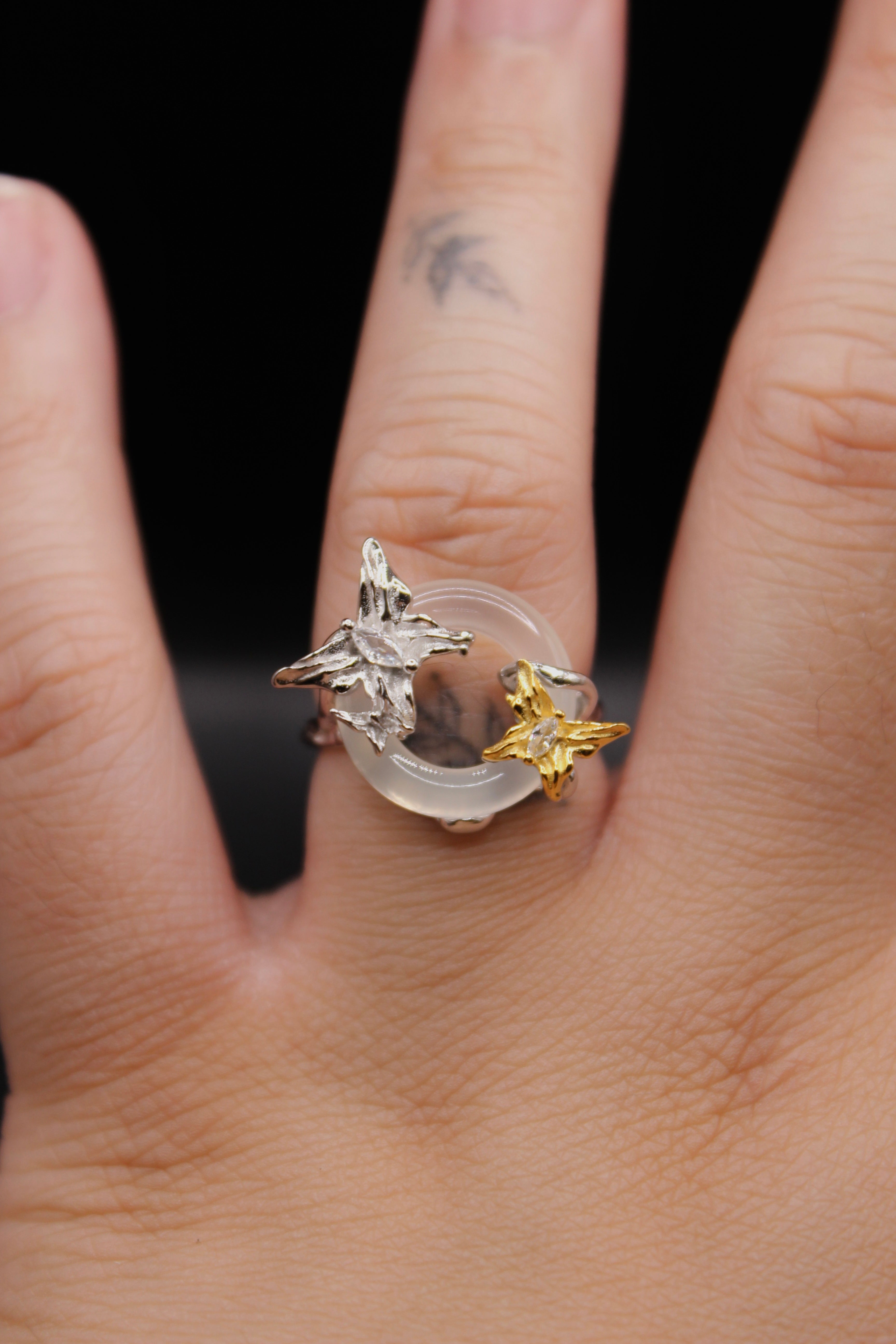 Plumeria Jade Ring