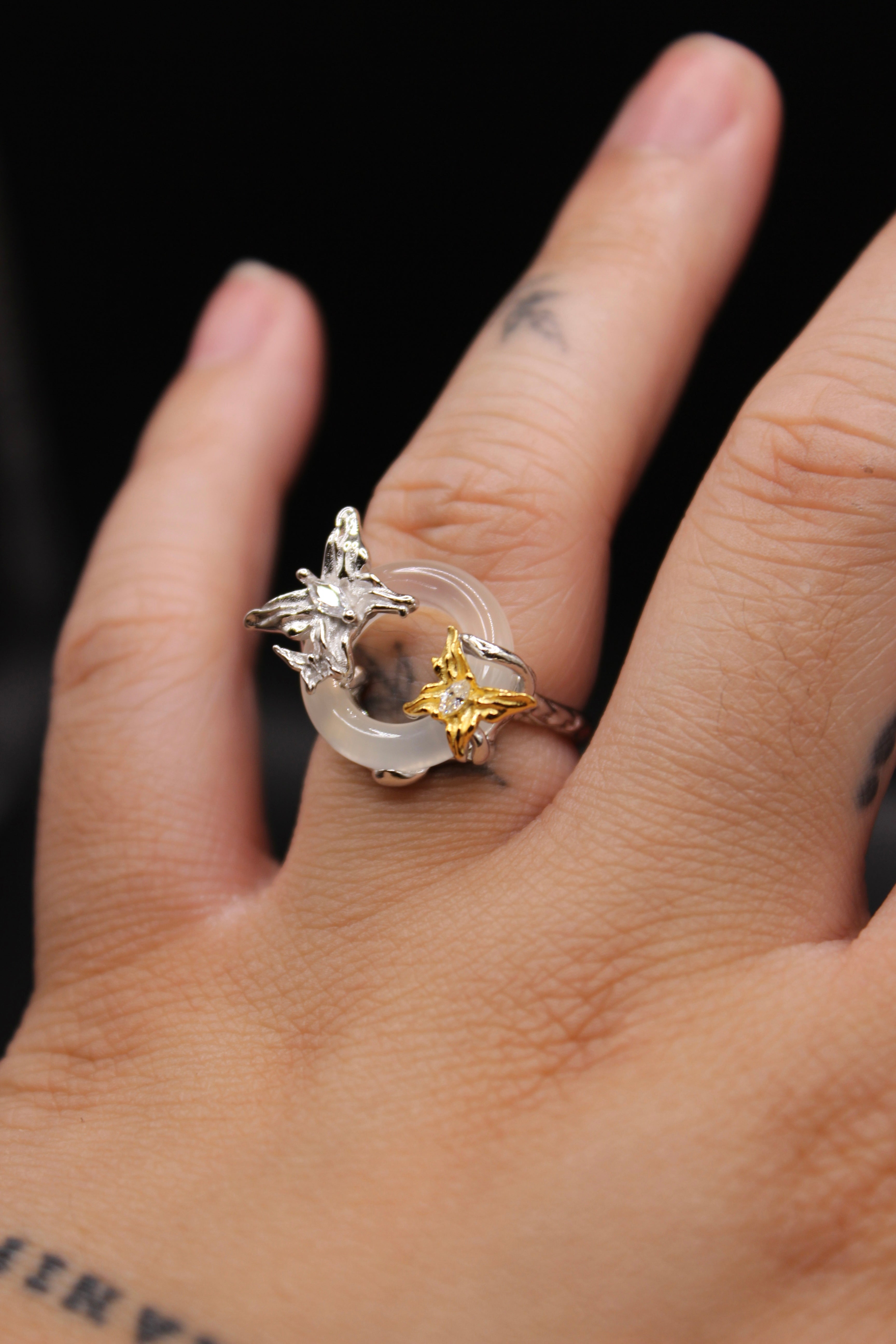 Plumeria Jade Ring