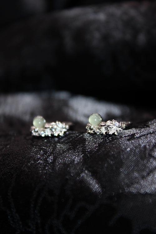 Flower Bed Jade Earrings