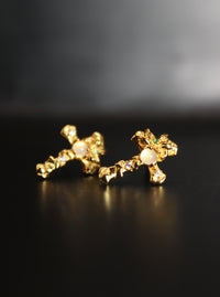 Lantern Bloom Cross Studs