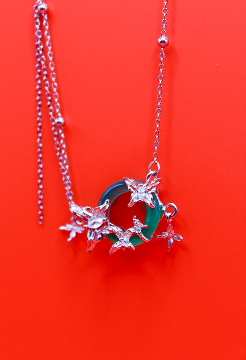 Lantana Camara Jade Necklace - Green Jade