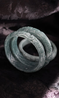 Phoenix Engraved Jade Bangle