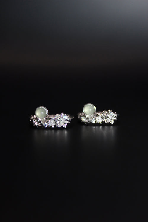 Flower Bed Jade Earrings