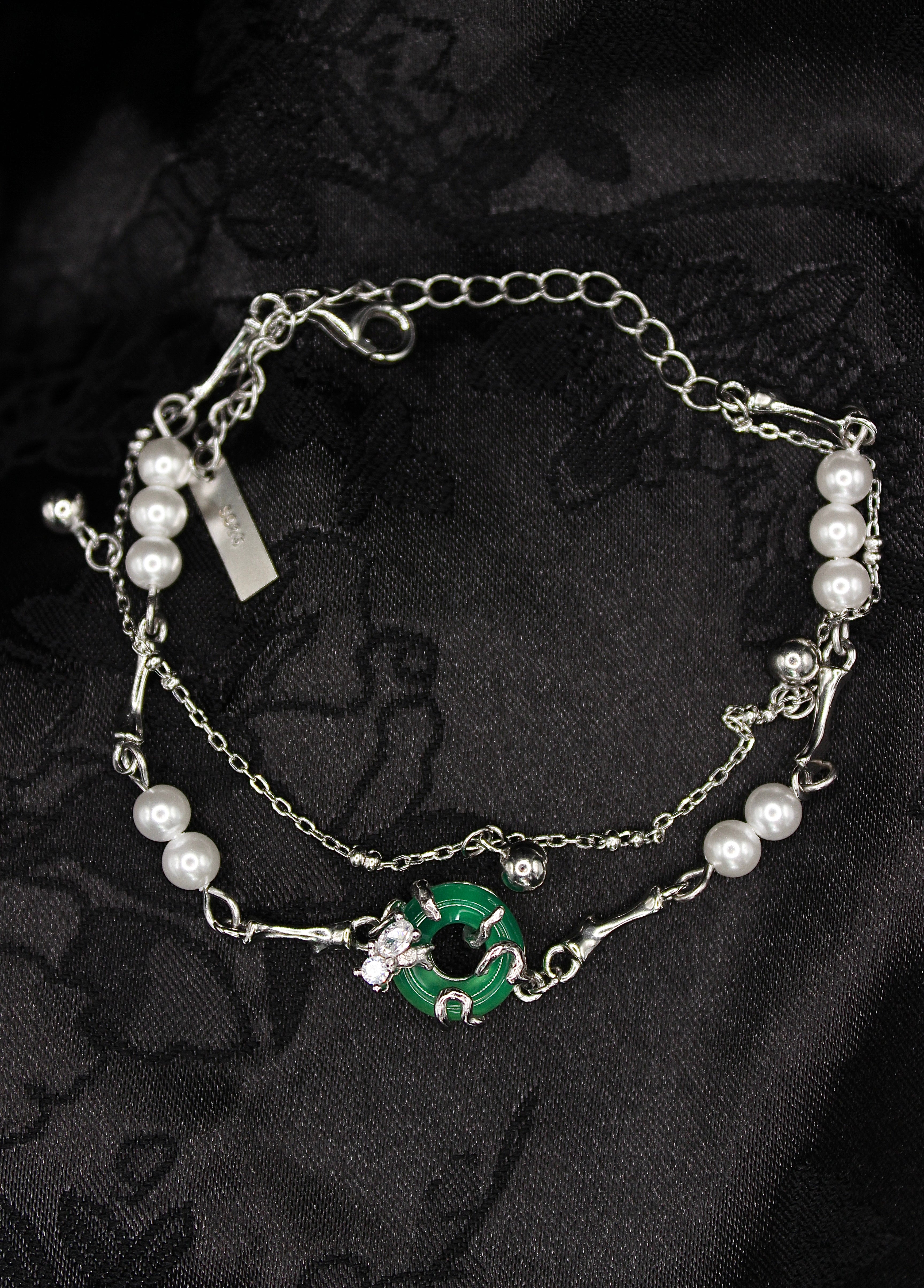 Lonomia Caterpillar Bracelet - Green Jade