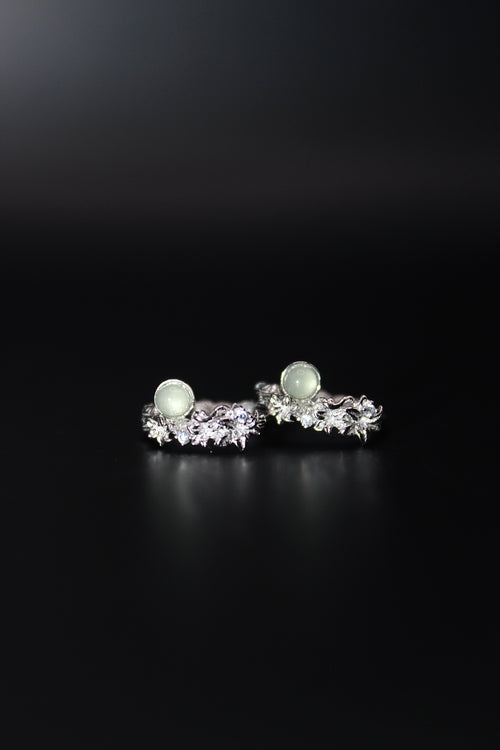 Flower Bed Jade Earrings