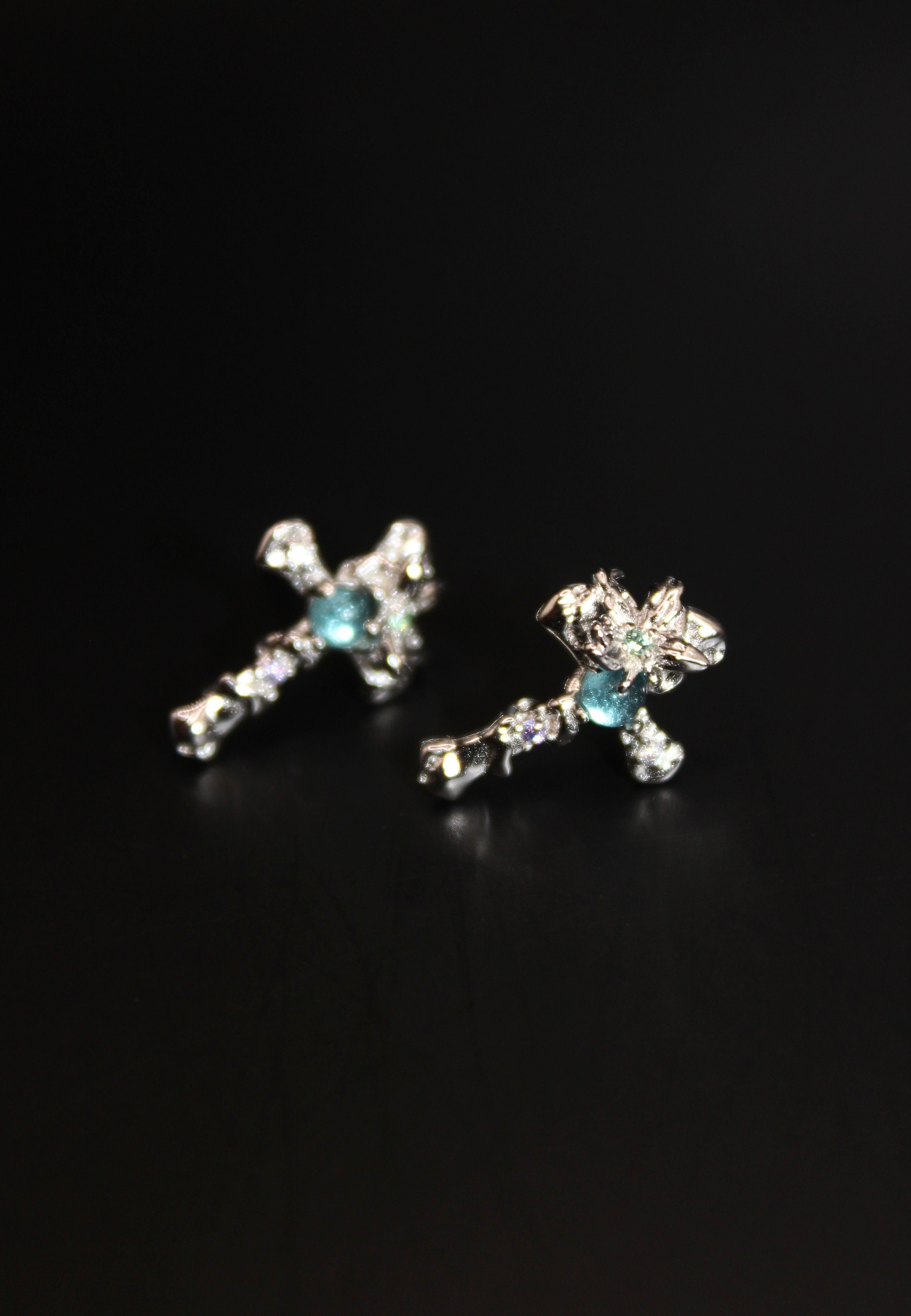 Lantern Bloom Cross Studs
