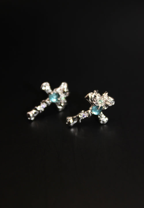 Lantern Bloom Cross Studs