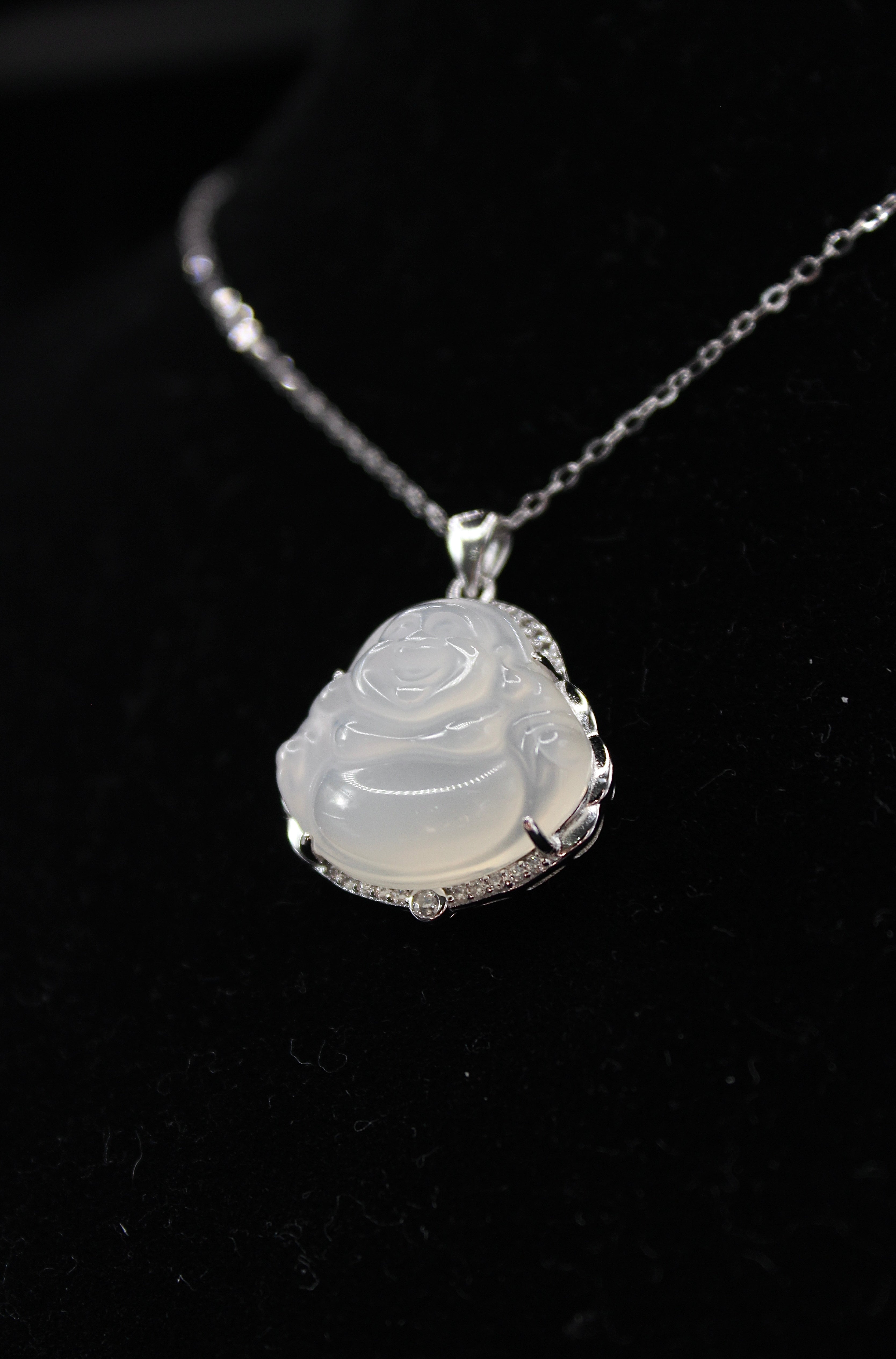 White Buddha Jade Necklace