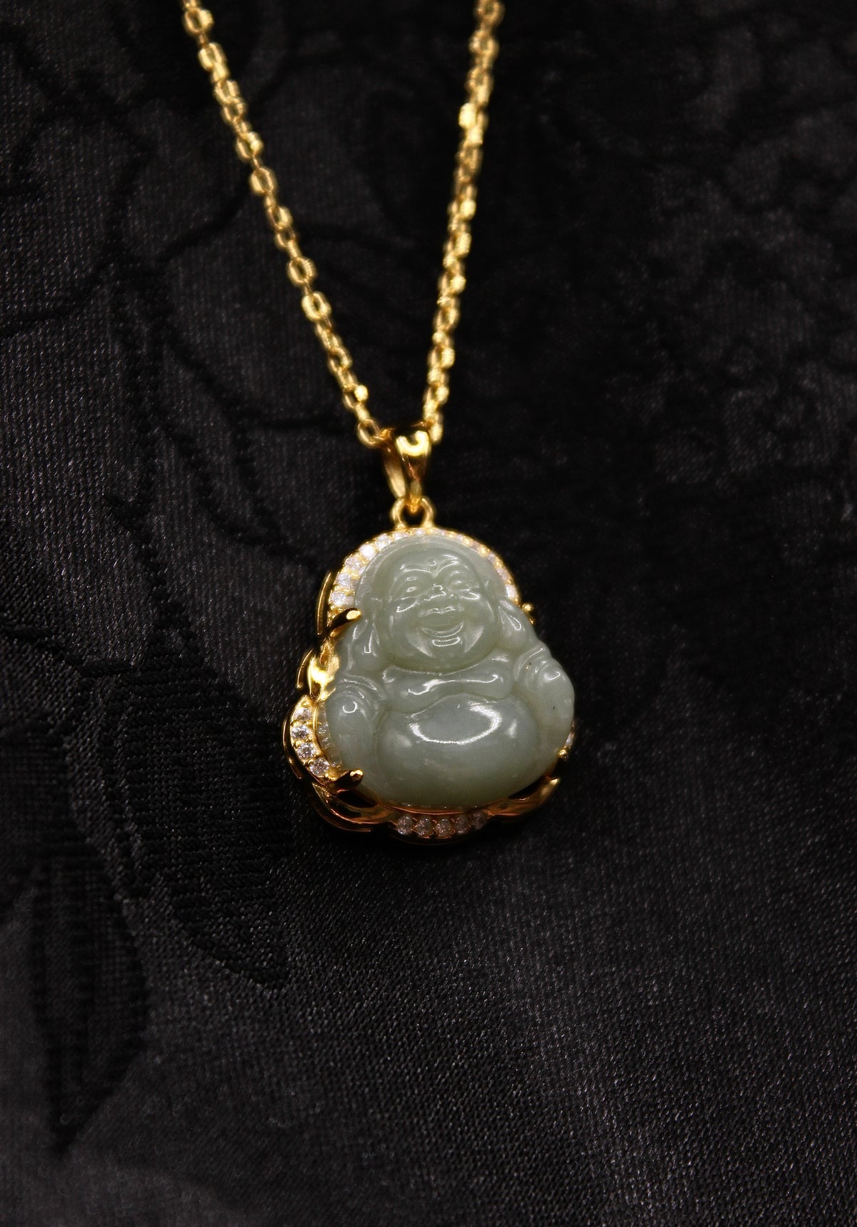 Gold Buddha Jade Necklace