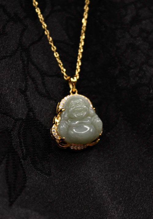 Gold Buddha Jade Necklace