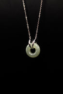 Double Ring Jade Donut Necklace