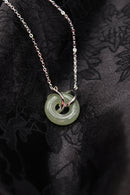 Double Ring Jade Donut Necklace