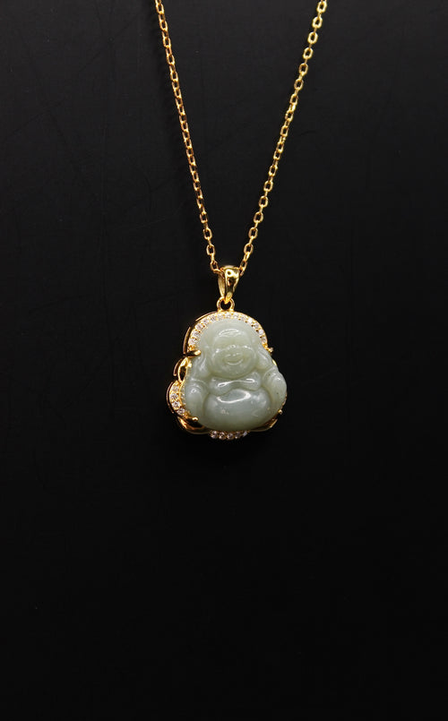 Gold Buddha Jade Necklace