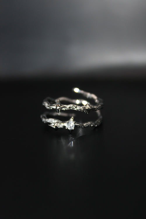 Sông Hương Starpath Silver Ring – Zircon Double Band | Kahlua Jade