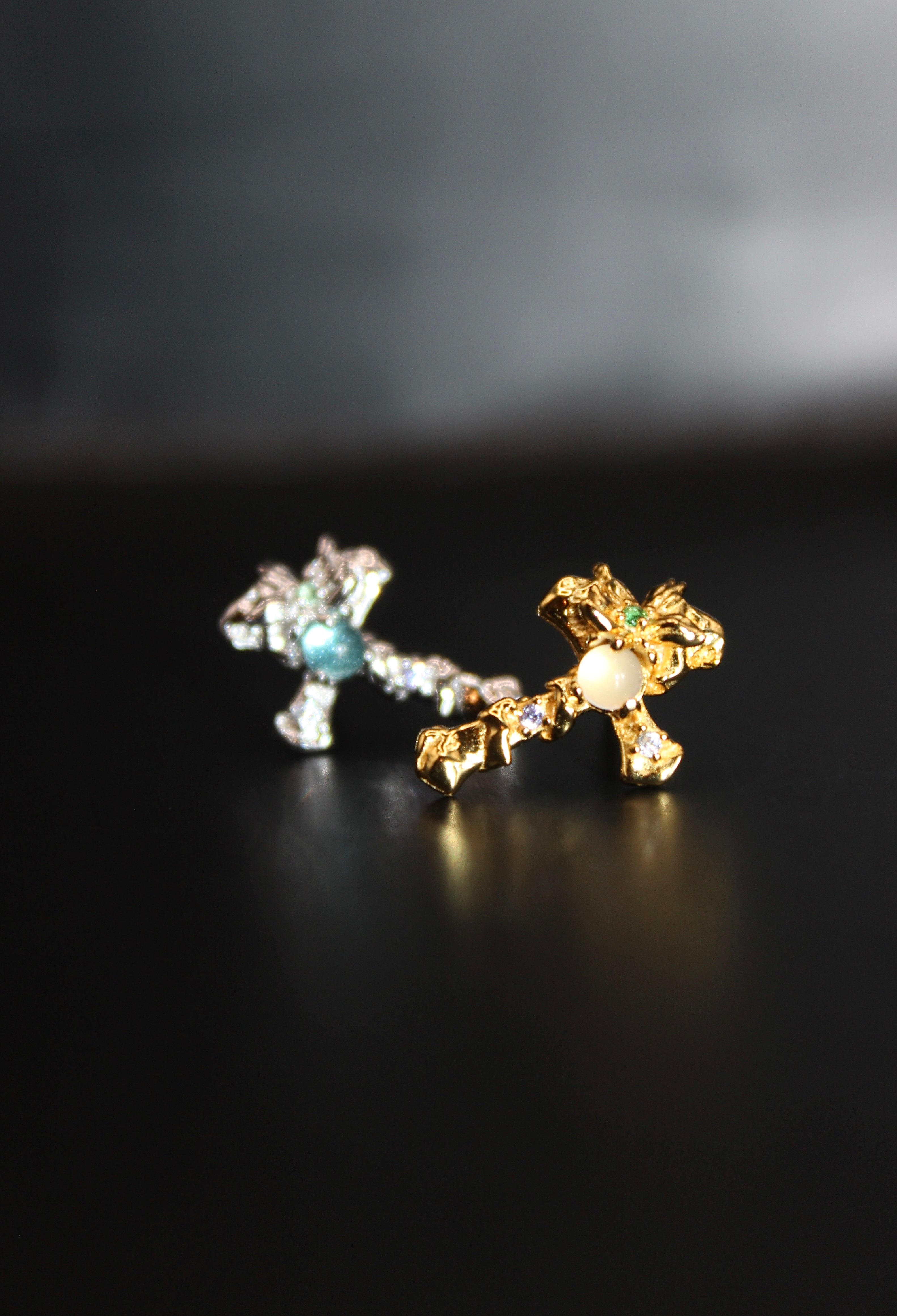 Lantern Bloom Cross Studs