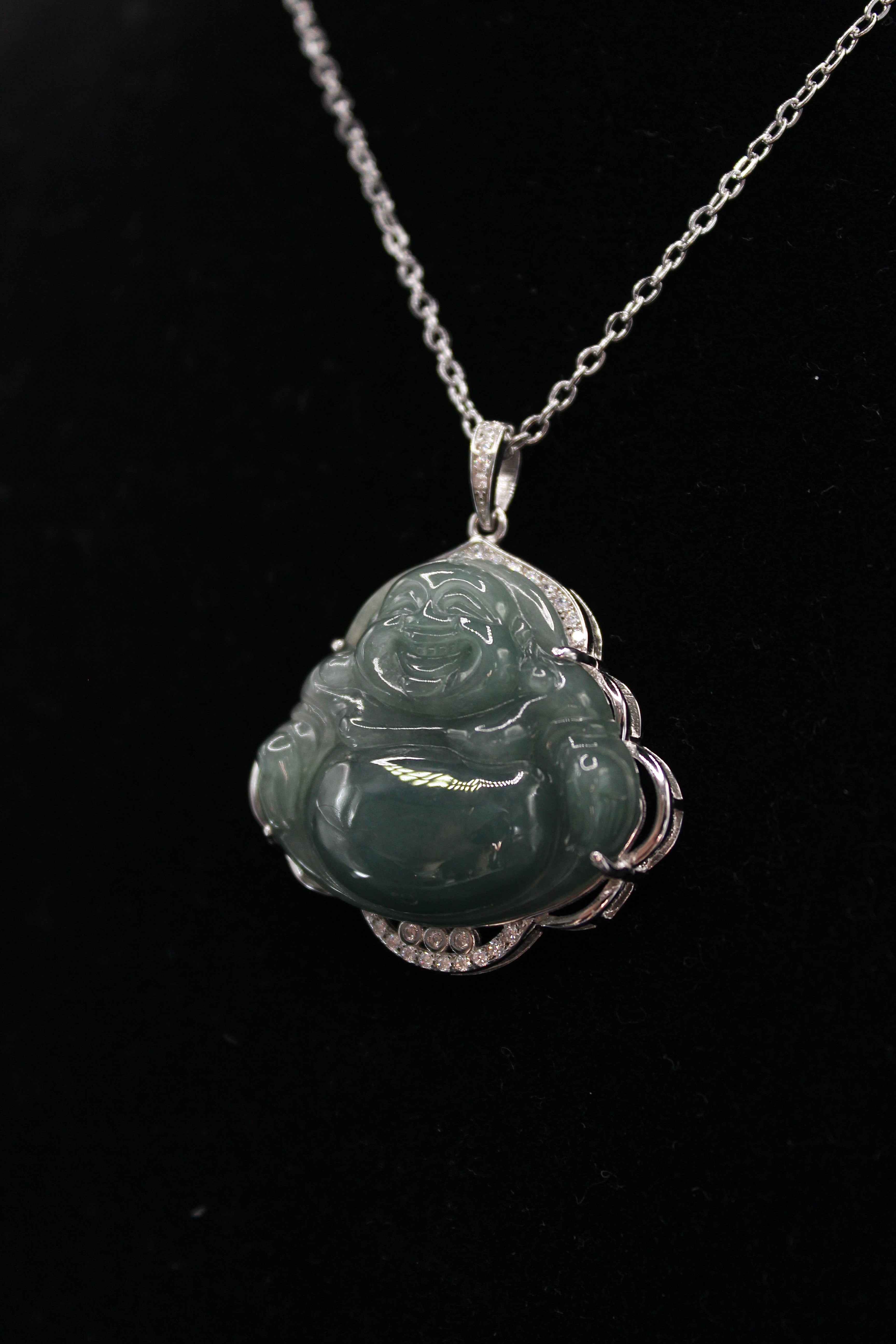 Green Buddha Jade Necklace
