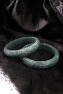 Phoenix Engraved Jade Bangle