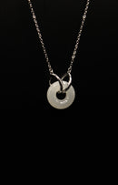 Double Ring Jade Donut Necklace