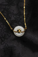 Double Ring Jade Donut Necklace