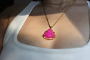 Pink Jade Buddha Pendant Necklace