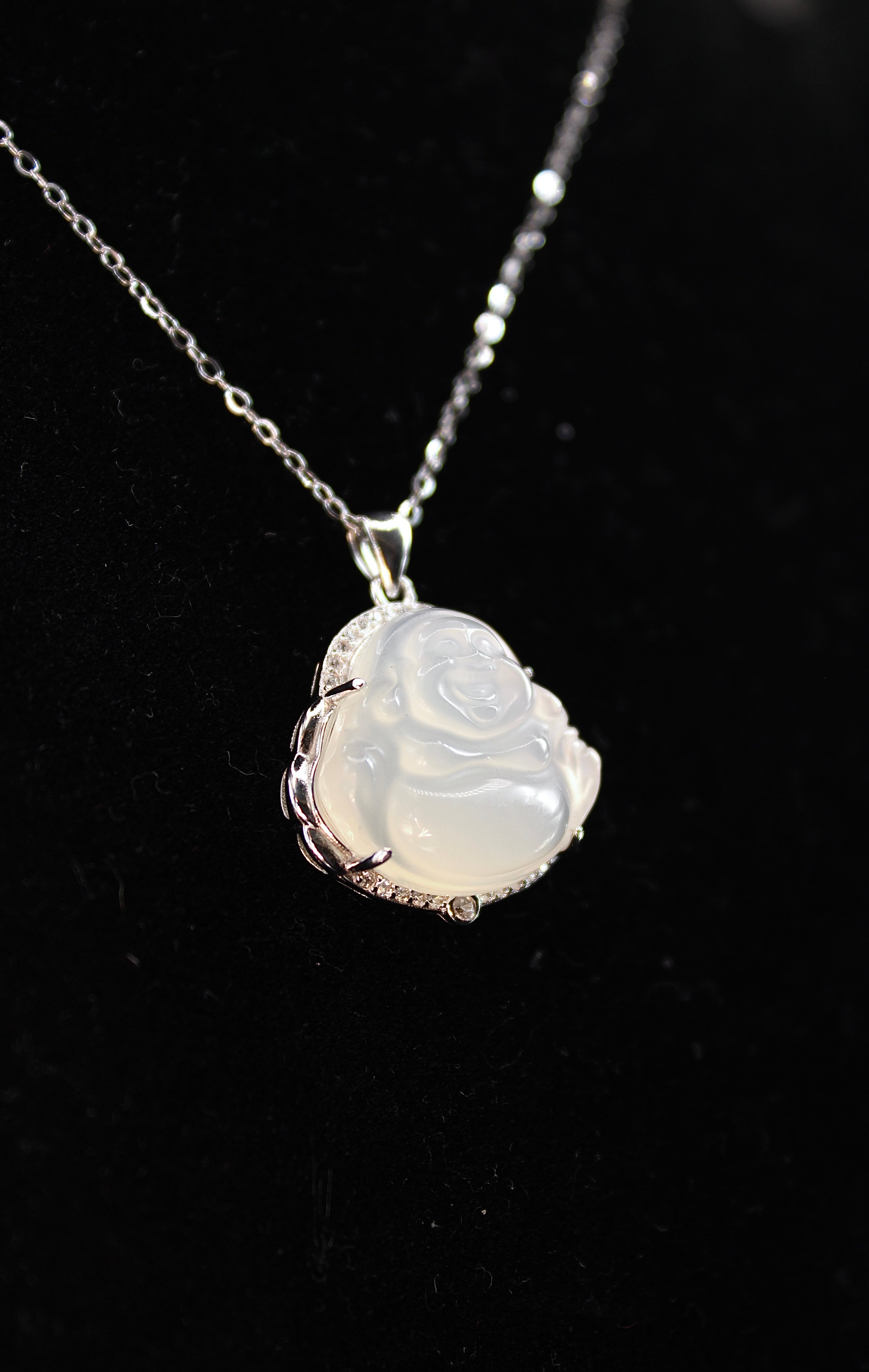 White Buddha Jade Necklace