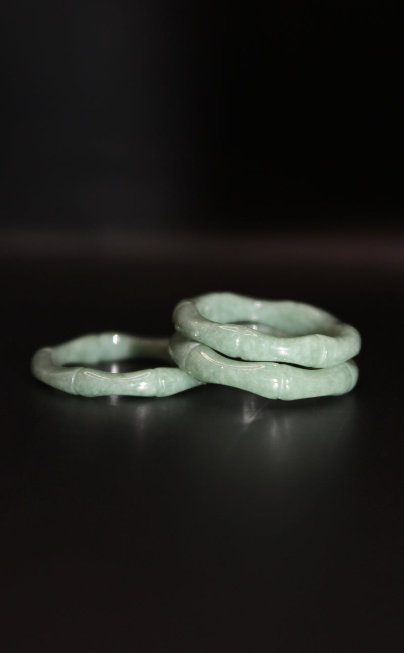 Bamboo Textured Jade Ring
