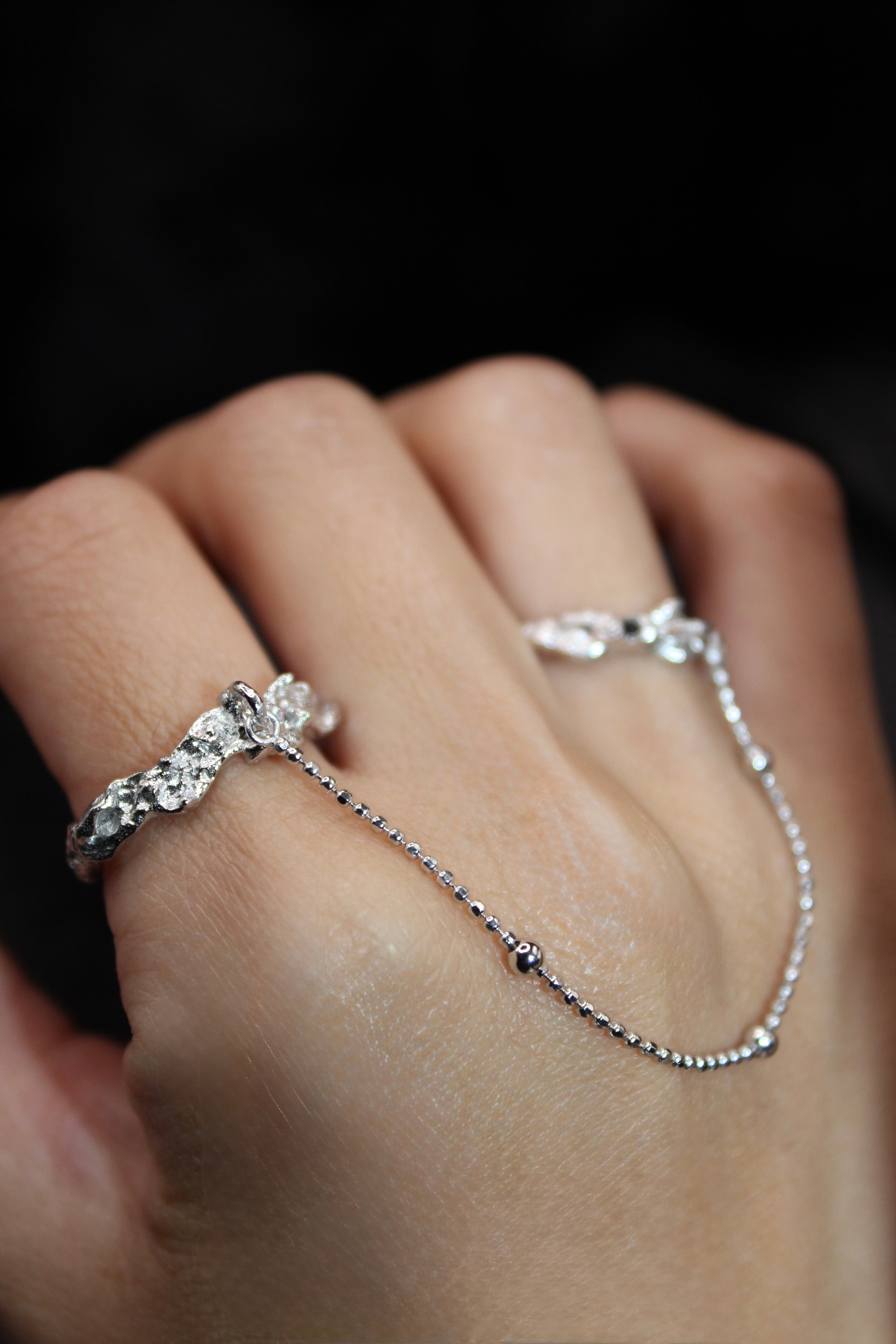Cửu Long Link Ring – Double Band Chain Ring Sterling Silver