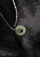 Double Ring Jade Donut Necklace
