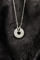 Double Ring Jade Donut Necklace