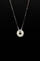 Double Ring Jade Donut Necklace