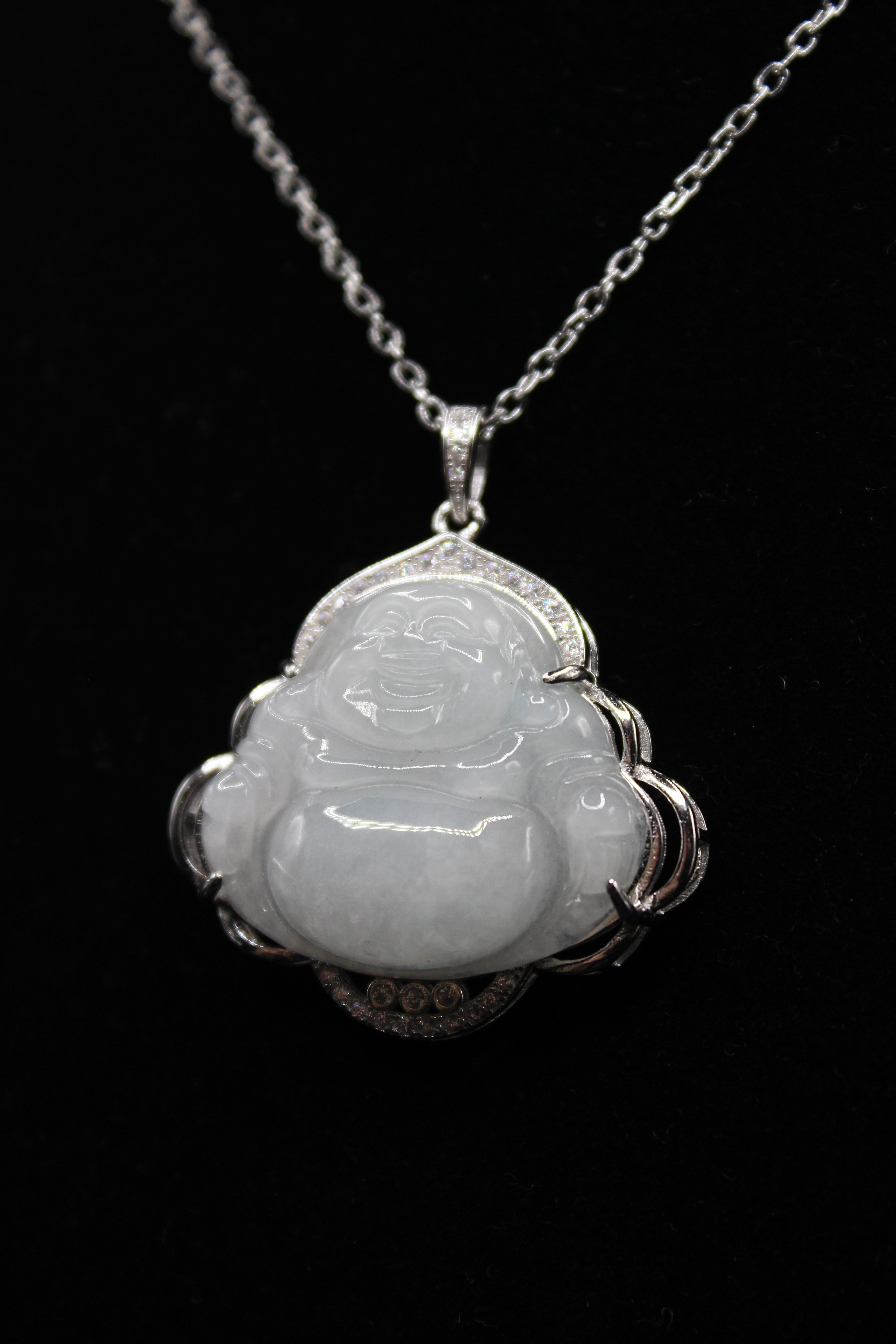 White Buddha Jade Necklace