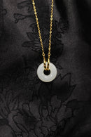 Double Ring Jade Donut Necklace