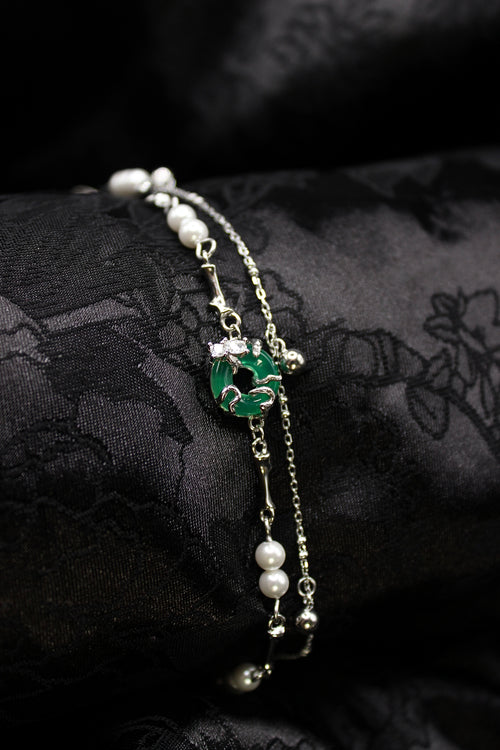 Lonomia Caterpillar Bracelet - Green Jade