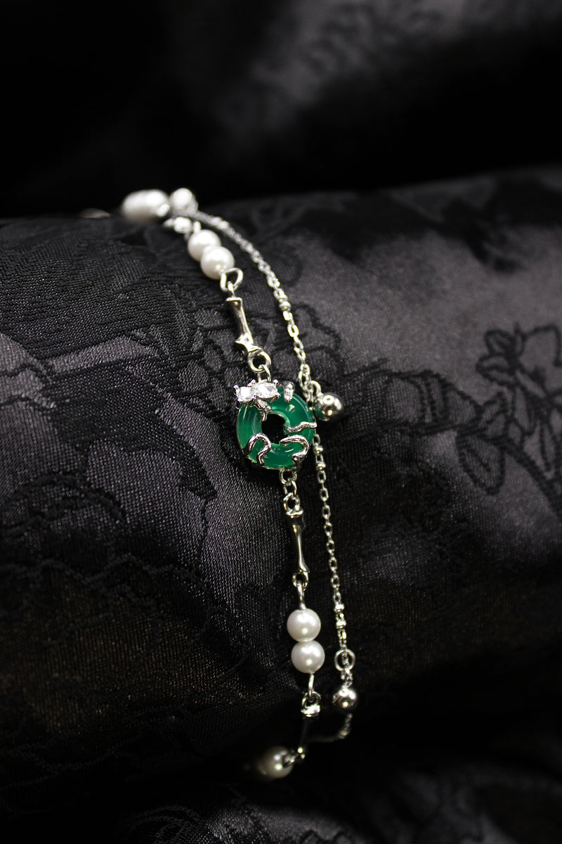Lonomia Caterpillar Bracelet - Green Jade