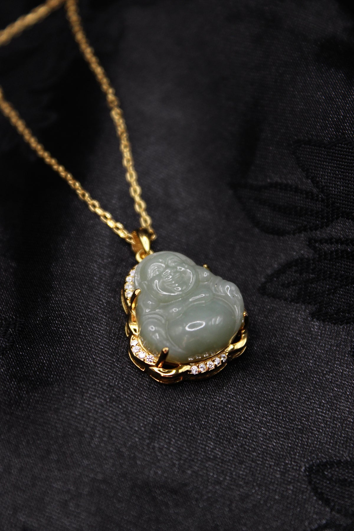 Gold Buddha Jade Necklace