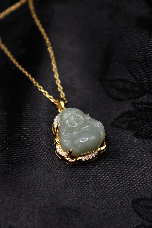 Gold Buddha Jade Necklace