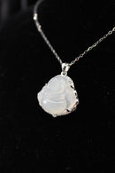 White Buddha Jade Necklace