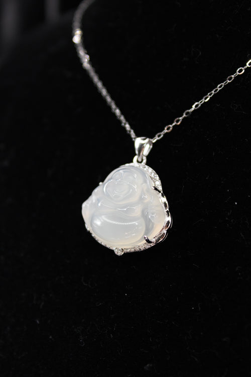 White Buddha Jade Necklace