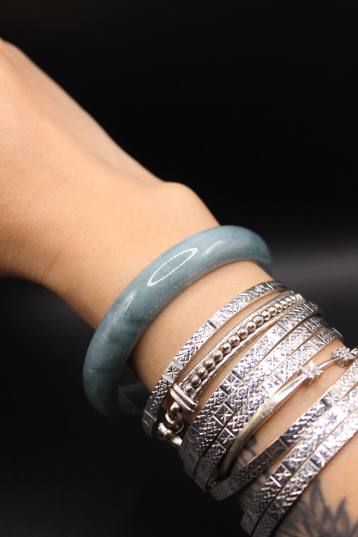 Blue Haze Jade Bangle