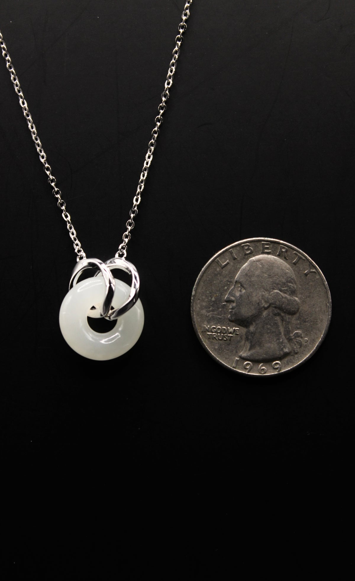 Double Ring Jade Donut Necklace