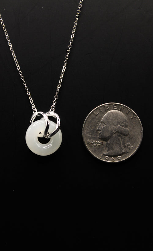 Double Ring Jade Donut Necklace