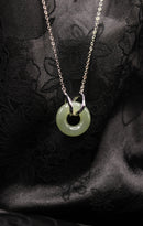 Double Ring Jade Donut Necklace