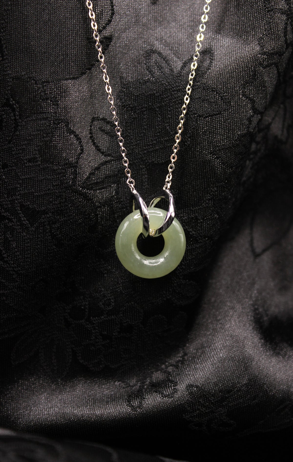 Green Jade & Silver Chain