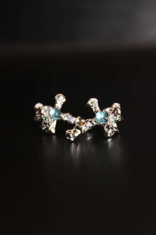Lantern Bloom Cross Studs