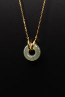 Double Ring Jade Donut Necklace