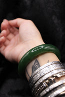 Thick Green Jade Bangle