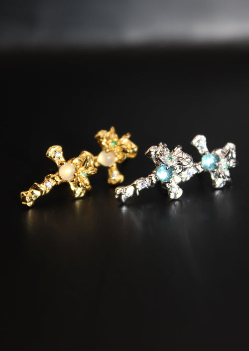 Lantern Bloom Cross Studs