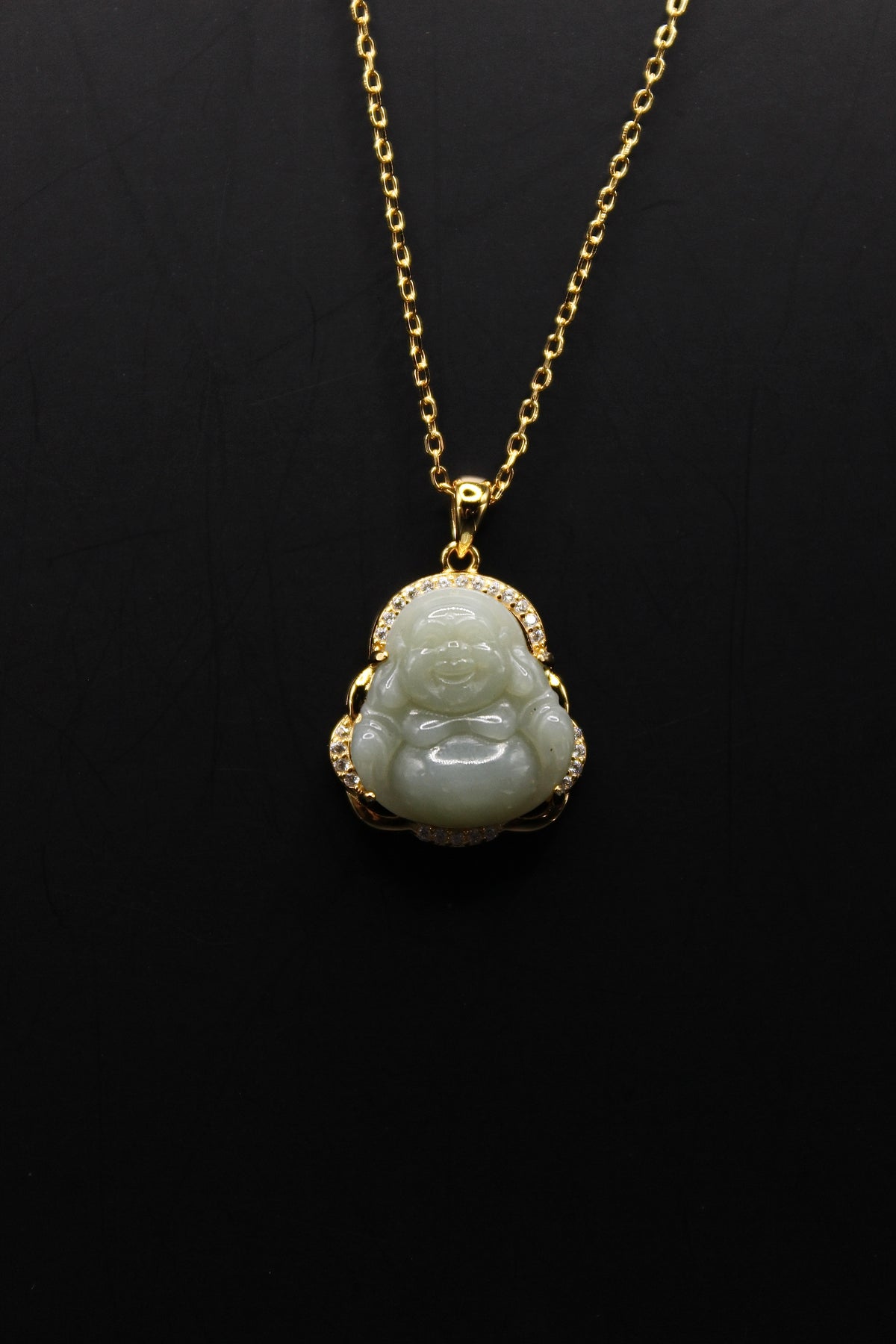 Gold Buddha Jade Necklace