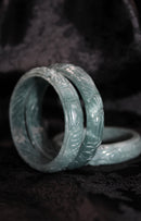 Phoenix Engraved Jade Bangle