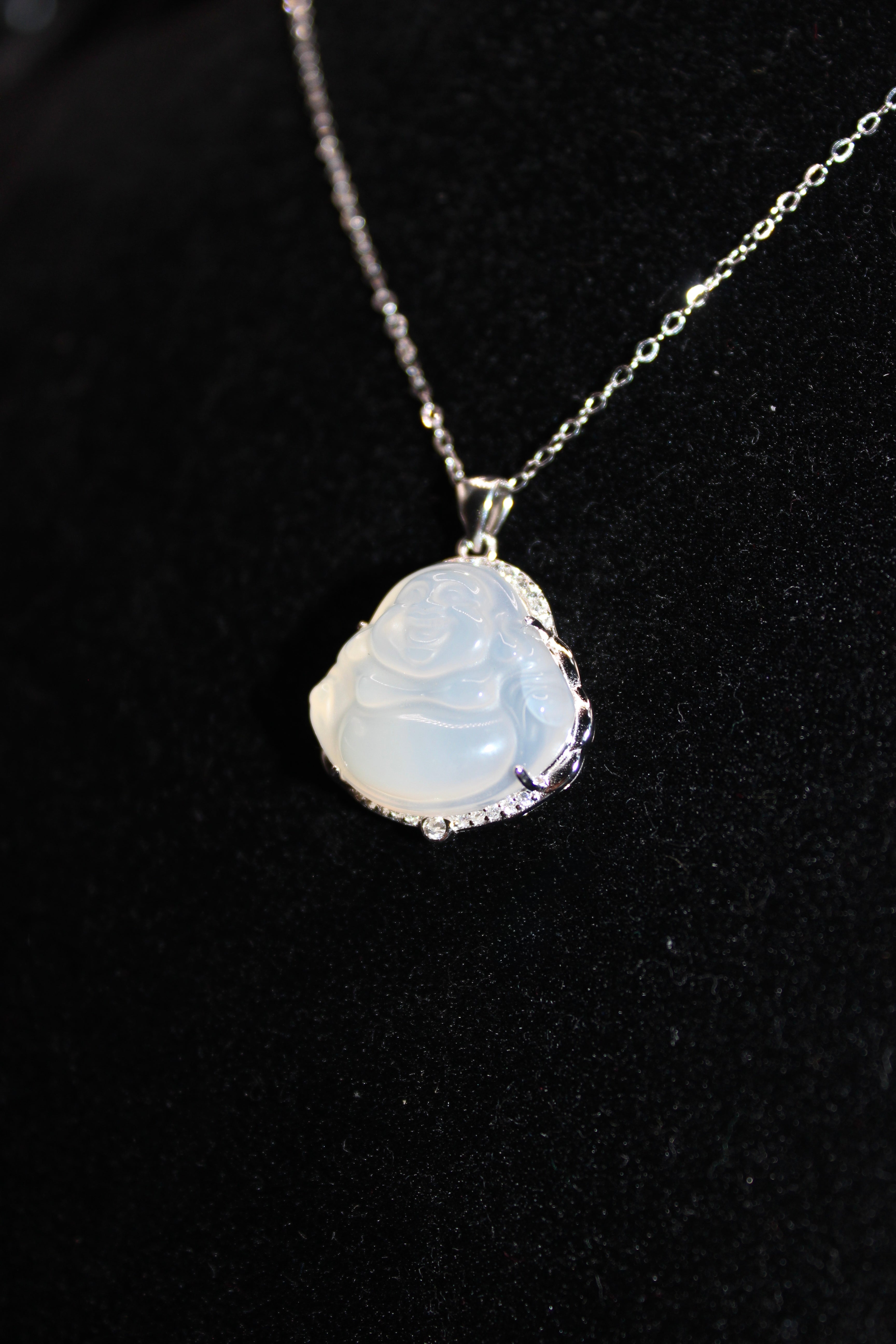 White Buddha Jade Necklace